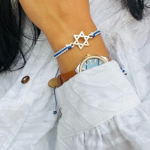 NEW🇮🇱✡️100% Handmade Jewish Star of David Israel Braided Adjustable bracelet - Picture 2 of 11